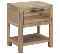 vidaXL Solid Wood Acacia Nightstand with Drawer Bedside End Table Cabinet