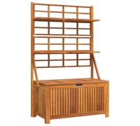 vidaXL Solid Wood Acacia Storage Box with Trellis Storage Chest Kissen Box