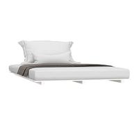 vidaXL Solid Wood Bed Frame 140x200 cm in White, Pine Wood Construction with Plywood Slats, Adaptable for Bedroom, Sleep Comfort Enhanced
