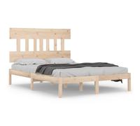 vidaXL Solid Wood Bed Frame 140x200 cm Wooden Bedstead Platform Bed Frame