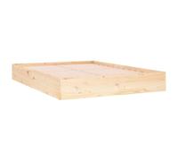 vidaXL Solid Wood Bed Frame Home Bedroom Furniture Decorative Wooden Platform Bed Base Frame Bedstead Mattress Foundation 135x190 cm 4FT6 Double