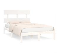 vidaXL Solid Wood Bed Frame White 120x200 cm Bedroom Wooden Bedstead Bed Base