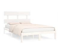 vidaXL Solid Wood Bed Frame White 200x200 cm Bedroom Wooden Bedstead Bed Base