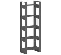 vidaXL Solid Wood Book Cabinet/Room Divider Grey Storage Cabinet Furniture