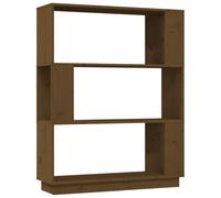 vidaXL Solid Wood Book Cabinet/Room Divider Partition Home Organiser Storage Rack Office Cabinet Book Stand Wooden Bookcase Furniture Honey Brown