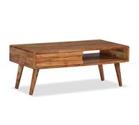 Vidaxl Coffee Table Solid Wood With Carved Drawer 100X50X40 Cm