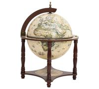 vidaXL Solid Wood Eucalyptus Globe Bar Wine Stand Brown Wooden Wine Storage