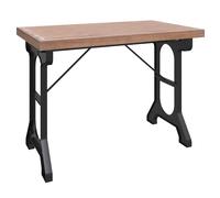 vidaXL Solid Wood Fir and Iron Dining Table Wooden Kitchen Furniture Bistro Rest