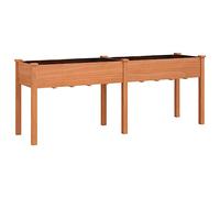 vidaXL Planter with Liner Brown 203x53x76 cm Solid Wood Fir