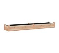 vidaXL Solid Wood Fir Raised Garden Bed with Non-Woven Fabric Liner 240x45x25 cm - Spacious for Planting Vegetables, Herbs or Flower Beds - Natural Wood Color