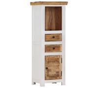 vidaXL Solid Wood Mango and Acacia Highboard Brown&White Book Side Cabinet