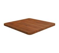 vidaXL Solid Wood Oak Square Table Top Dark Brown - Rustic Treated Finish - 50x50x2.5cm for Coffee/Side/Bar/Table
