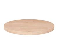 vidaXL Solid Wood Oak Table Top Ø50 cm - Round Untreated Wooden Surface for Dining, Side, Coffee Tables in Rustic Charm