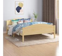 vidaXL Solid Wood Pine Bed Frame 160x200 cm Wooden Slatted Frame Bed Furniture