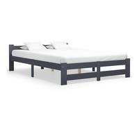 vidaXL Solid Wood Pine Bed Frame Dark Grey 120x200 cm Wooden Bedstead Bed Base
