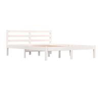 vidaXL Solid Wood Pine Bed Frame Home Indoor Bedroom Living Room Platform Pallet Bedstead Bed Base Furniture 120x190 cm White 4FT Small Double