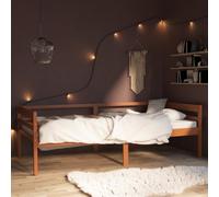 vidaXL Solid Wood Pine Bed Frame Honey Brown 90x200 cm Home Bedroom Furniture