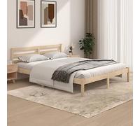 vidaXL Solid Wood Pine Bed Frame Platform Bed Base Pallet Bed Wooden Bedstead Home Indoor Bedroom Furniture Accessory 160x200 cm 5FT King Size