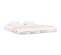 vidaXL Solid Wood Pine Bed Frame White 140x200 cm Wooden Bed Base Bedstead