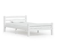 Vidaxl Bed Frame Without Mattress White Solid Pinewood 90X200 Cm
