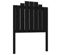 vidaXL Solid Wood Pine Bed Headboard Black 81x4x110 cm Home Wooden Bed Header