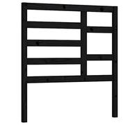 vidaXL Solid Wood Pine Bed Headboard Wooden Indoor Home Bedroom Furniture Accessory Decorative Bed Panel Header Decor Headboard Black