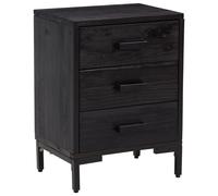 vidaXL Solid Wood Pine Bedside Cabinet Black 36x30x54 cm Recycled Nightstand