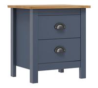 vidaXL Solid Wood Pine Bedside Cabinet Hill Grey Wooden Sideboard Bed Stand