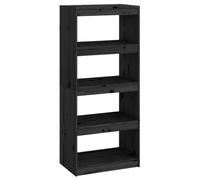 vidaXL Book Cabinet/Room Divider Black 60x30x135.5 cm Solid Wood Pine