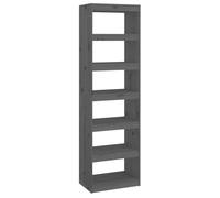 vidaXL Solid Wood Pine Book Cabinet/Room Divider Grey Wooden Room Partition