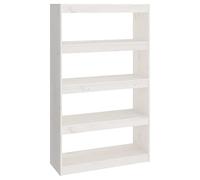vidaXL Solid Wood Pine Book Cabinet/Room Divider Indoor Office Storage Bookcase Cabinet Room Partition Book Rack Shelf Home Organiser Furniture White
