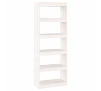 vidaXL Solid Wood Pine Book Cabinet/Room Divider White Home Organiser Shelf