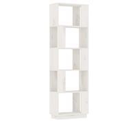 vidaXL Solid Wood Pine Book Cabinet/Room Divider White Storage Rack Book Stand