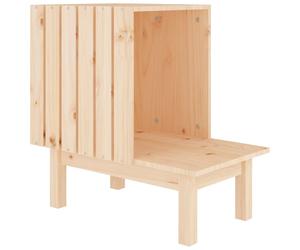 vidaXL Solid Wood Pine Cat House 60x36x60 cm Wooden Pet Cabin Cat Cage Kennel