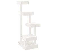 'VidaXL Solid Pine Wood Cat Tree with Multiple Platforms - White, 45.5x49x103 cm - Easy Assembly, Super Durable & Stable.