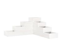 vidaXL Garden Planter 4-Tier 80.5x79x36 cm White Solid Wood Pine