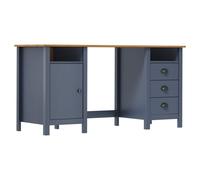 vidaXL Solid Wood Pine Desk Hill Grey 150x50x74 cm Office Wooden Writing Desk