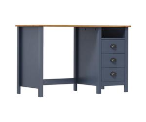 vidaXL Solid Wood Pine Desk Hill with 3 Drawers Home Office Furniture Wooden Stu