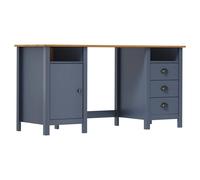 Vidaxl Desk Hill Grey 150X50X74 Cm Solid Pine Wood Desks