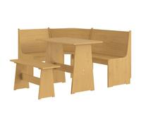Vidaxl 3 Piece Dining Set Reine Honey Brown Solid Wood Pine