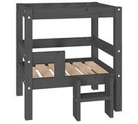vidaXL Dog Bed Grey 55.5x53.5x60 cm Solid Wood Pine
