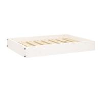 vidaXL Solid Wood Pine Dog Bed White 71.5x54x9 cm Wooden Pet Sofa Dog Couch