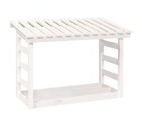vidaXL Solid Wood Pine Firewood Rack Wooden Log Store Wood Shed Log Holder Lumbe