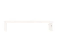 vidaXL Solid Wood Pine Monitor Stand Office Furniture Wooden Screen Riser Desktop Laptop Stand Display Shelf Monitor Desk Mount Display Riser White