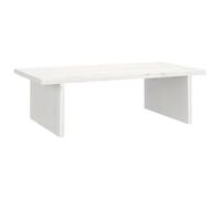 vidaXL Solid Wood Pine Monitor Stand - White 50x27x15 cm - Sturdy Wooden Screen Riser with Storage Space & Ergonomic Design