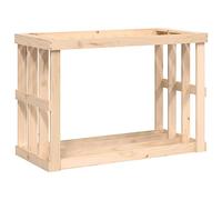 vidaXL Solid Wood Pine Outdoor Log Holder Wooden Firewood Organiser Fireplace Wood Holder Firewood Stacker Wood Pile Storage Log Stand