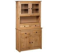 vidaXL Solid Wood Pine Panama Range Highboard Solid Wooden Furniture Cabinet