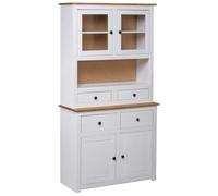 Vidaxl Highboard White 93X40.5X180 Cm Solid Pine Panama Range, White