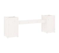 vidaXL Solid Wood Pine Planter Bench - White, Nature Inspired Two-in-One Outdoor Furniture with Generous Planter Space