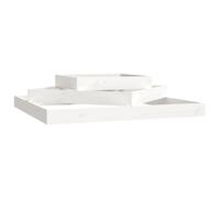 vidaXL Solid Wood Pine Planter White 112x112x27 cm Raised Bed Flower Stand